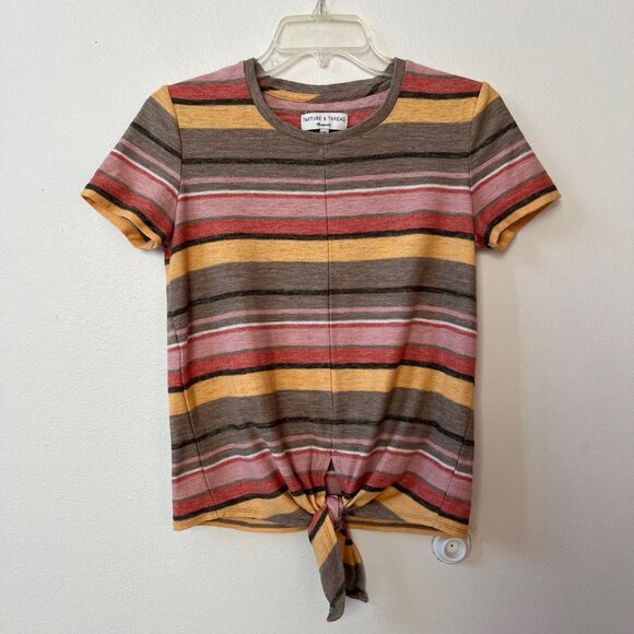 Texture and Thread by Madewell Striped Tie Top Shirt XS - Picture 10 of 15